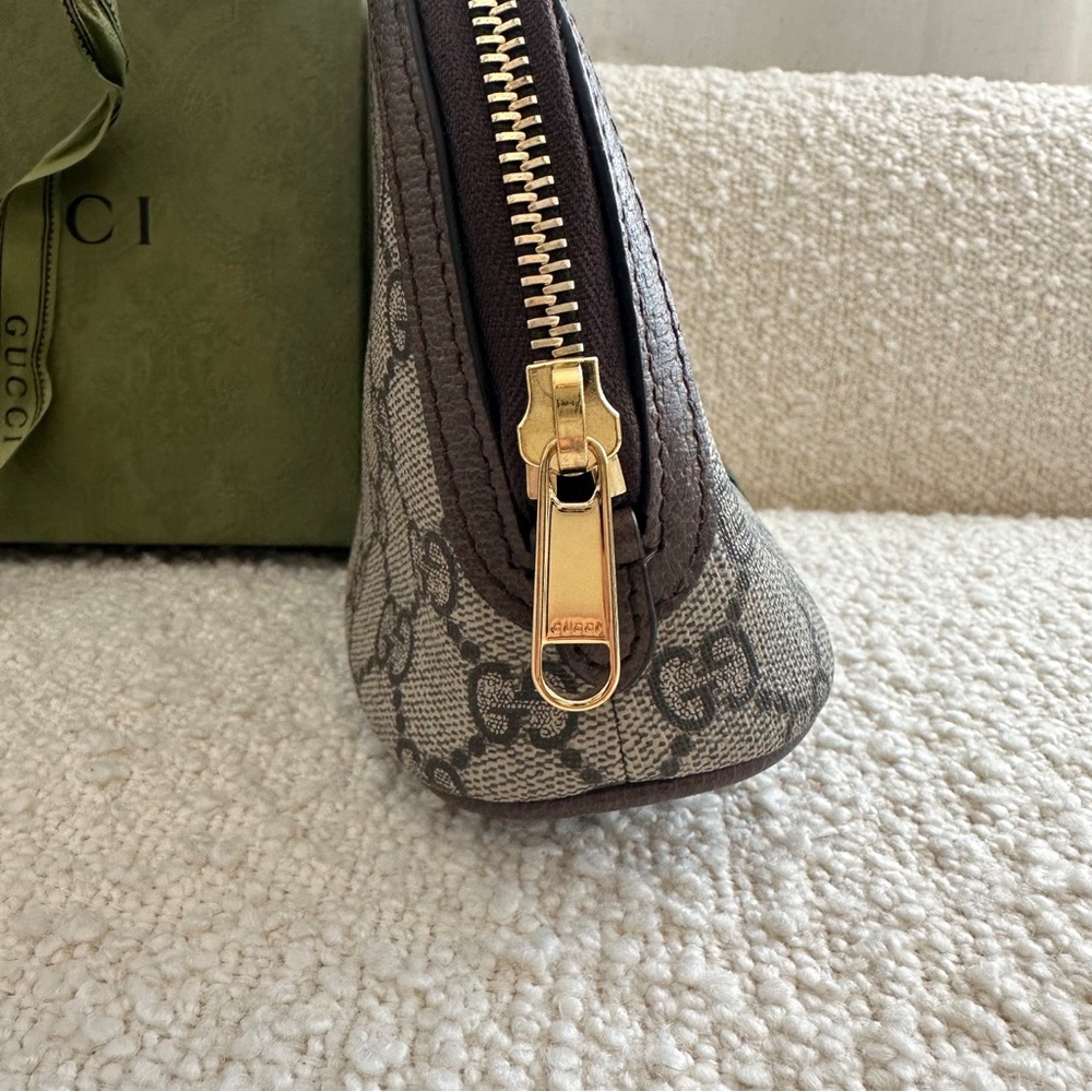 Gucci GG Pattern Cosmetic Case with Red and Green Stripe - Picture 5 of 11